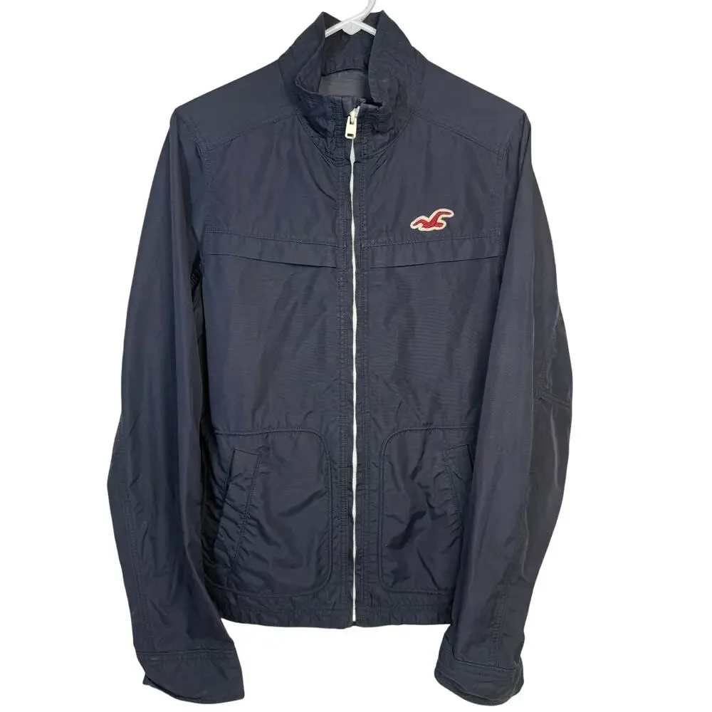 Hollister Nylon Lightweight Navy Jacket Mens Medium NWOT